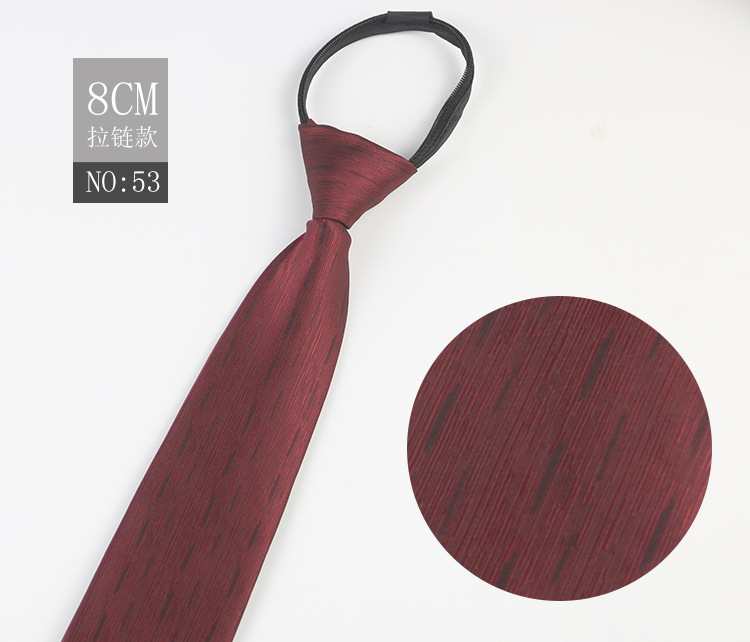 Picture of Factory Black Men's Tie Striped Blue Business Tie Lazy People Knot Free Zipper Tie in stock Wholesale