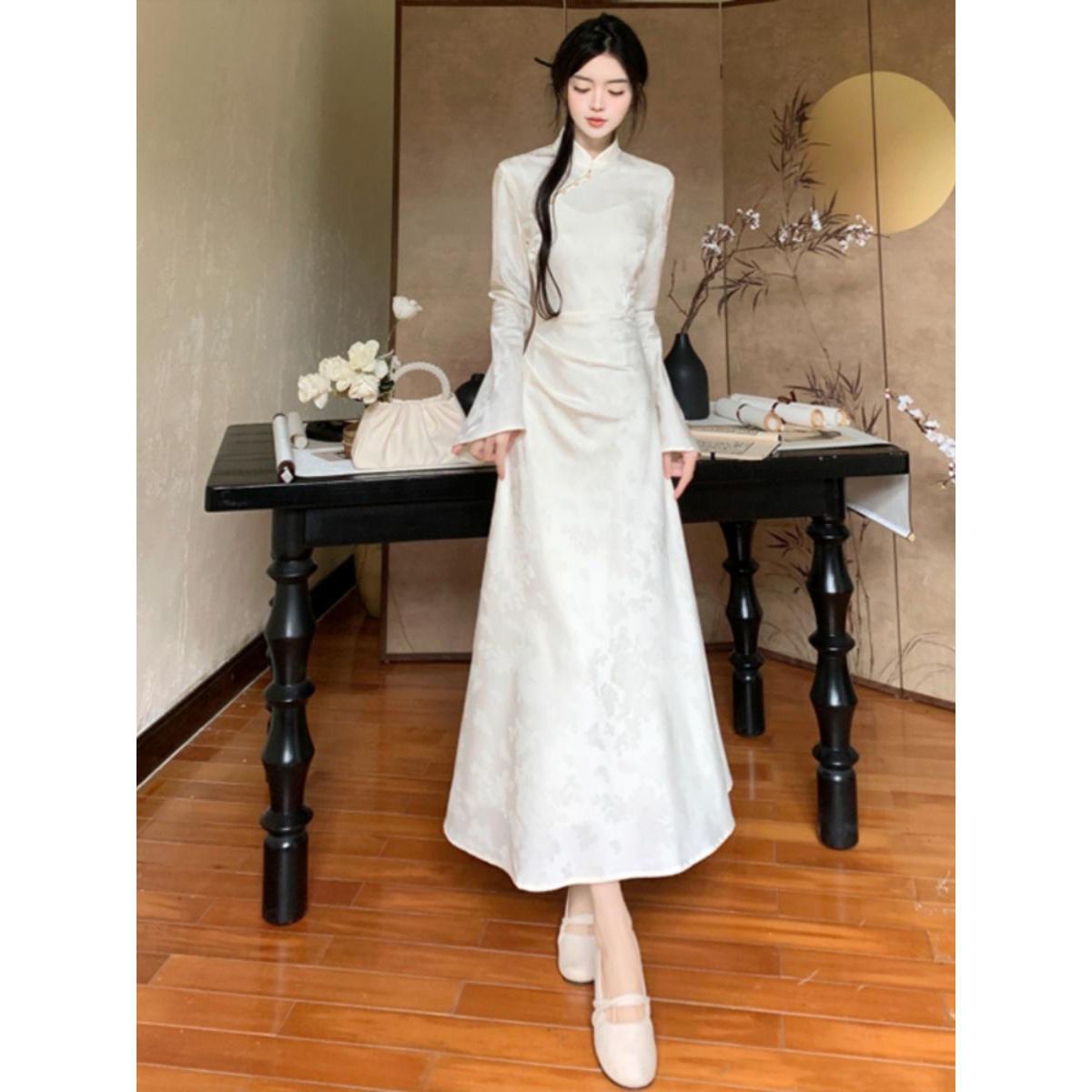 Picture of Retro style 2024 autumn new chubby girl plus size temperament national style dress new Chinese style improved super fairy cheongsam women