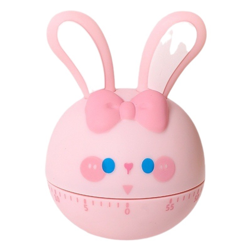 Cute soft adorable rabbit mechanical timer for children and students to learn special homework time management reminder timer