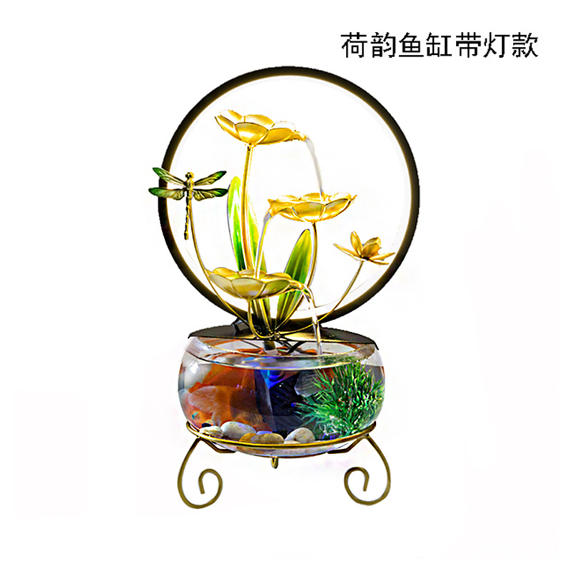 Picture of Water ornaments new products source factory desktop fountain wind pool fish tank decoration iron home decorations gifts