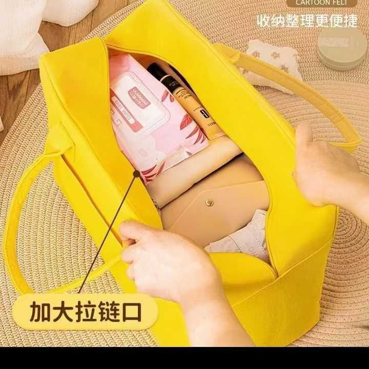 Cartoon Bag Travel Bag Storage Handbag Large Capacity Children's Luggage Bag Trolley Case Luggage Bag Felt Bag Portable