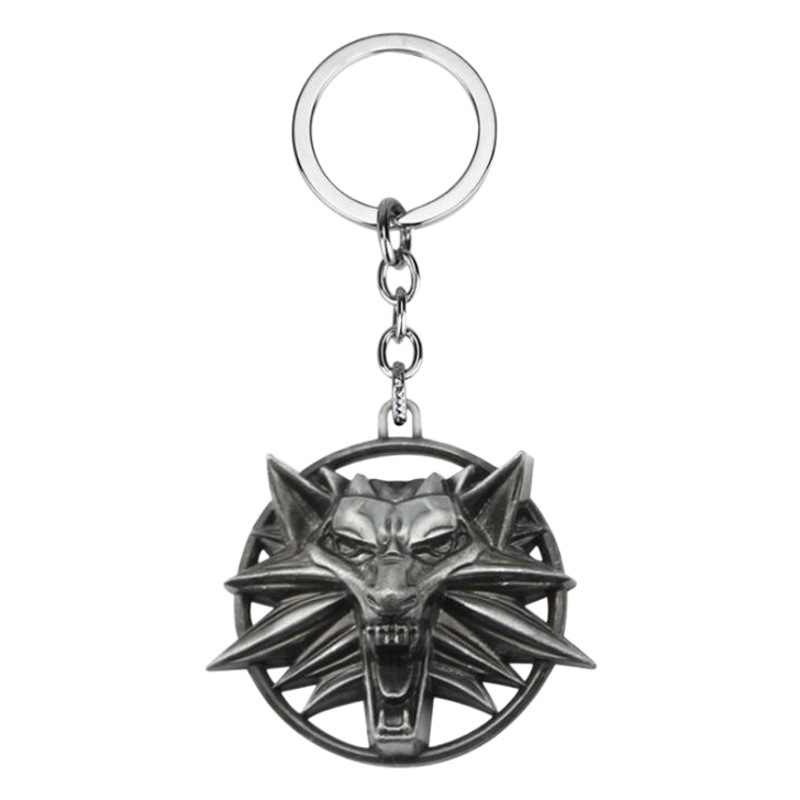 Wizard 3 keychain The Witcher Hunter monster wolf head logo key ring pendant creative gift