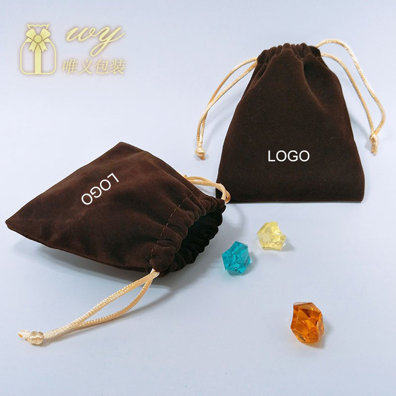 10*10cm Drawstring Velvet Bag Logo Eyeshadow Powder Box Storage Bag Jewelry Drawstring Bag Custom Gift