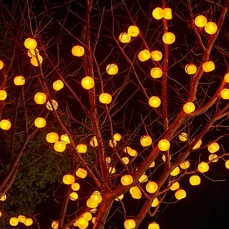 LED Persimmon Lights String Spring Festival Atmosphere Persimmon Ruyi Solar Persimmon Lights Tree Hanging Courtyard Festive Lantern String