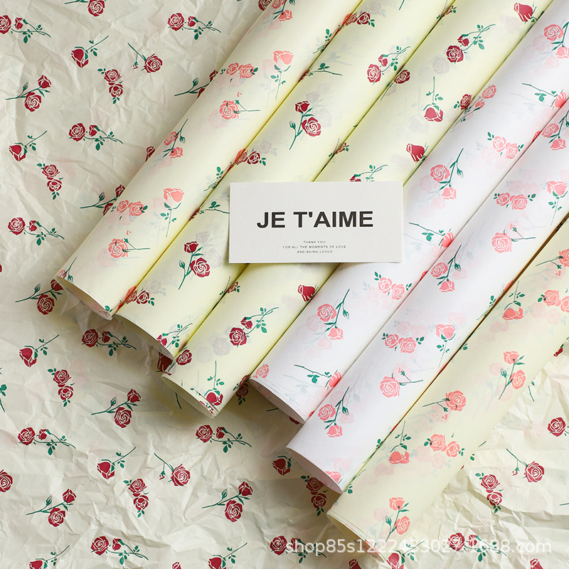 Zhuo Fiber Flower Material Creative Sydney Paper Rose Pattern Gift Bag Flower Material Flower Wrapping Paper