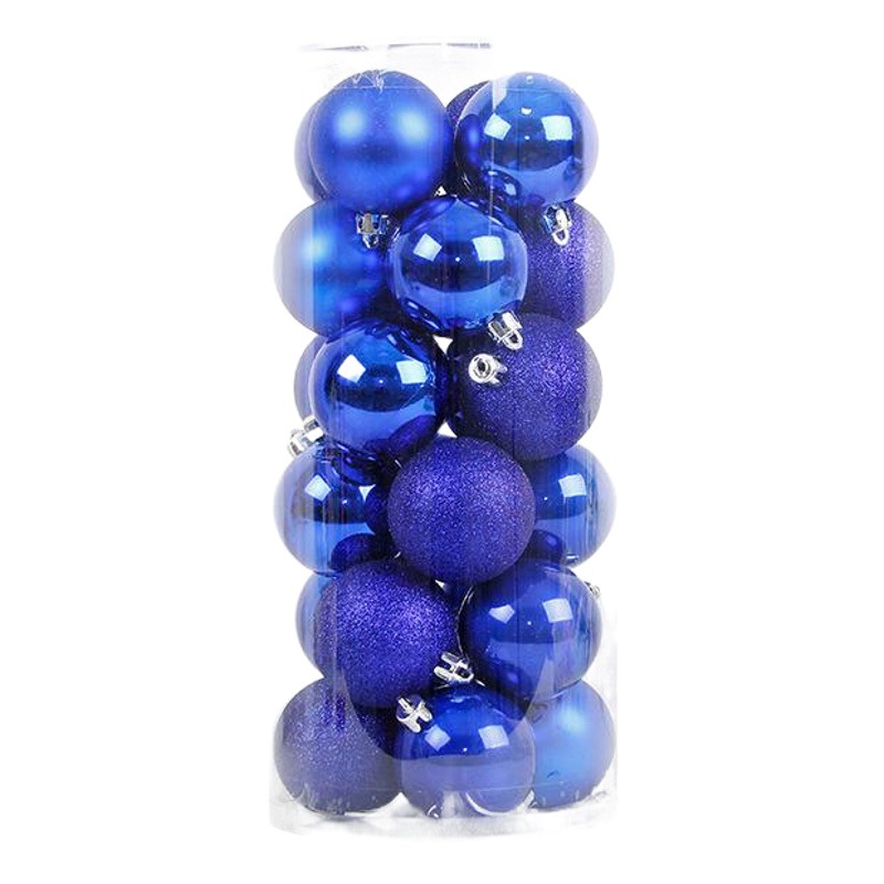 Christmas Ball Plastic Decorative Colored Ball Christmas Tree Pendant Decorations Set Holiday Plating Ball Shopping Mall Meichen