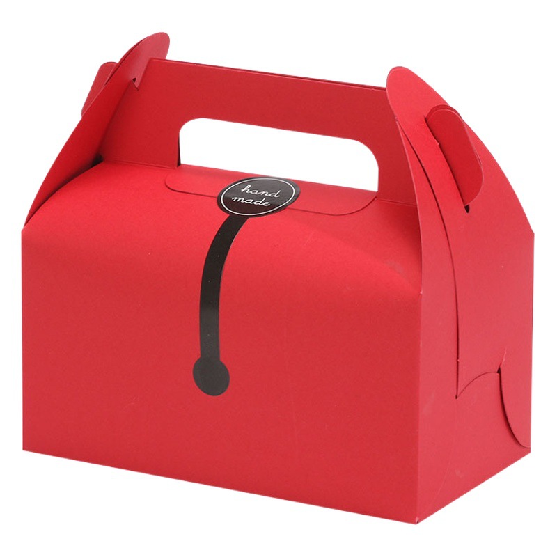 Portable West Point Box Kraft Paper Baking Cut Mu Si Dessert Packaging Box Afternoon Tea Packaging Box Snowflake Crisp Box