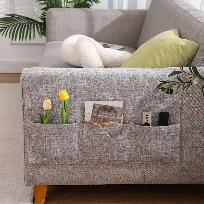 Picture of Summer Ins Sofa Armrest Cover Cloth Widened Imitation Linen Dustproof Cover Cover Mat Summer Universal Non-Slip Cover