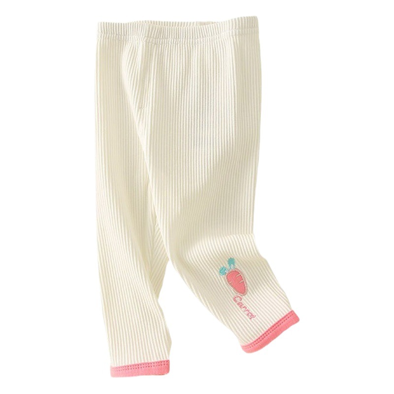 Children's Baby Girl Kidsren's Category a 2025 Autumn Outer Wear Girls 0-3 Years Old Cartoon Embroider Baby Crotchless Pants Trendy Kidsren