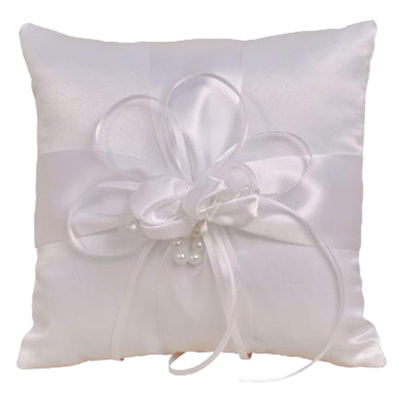 European and American wedding Bud square ring pillow creative Bridal ring pillow ribbon flower ring holder wedding wedding supplies wholesale