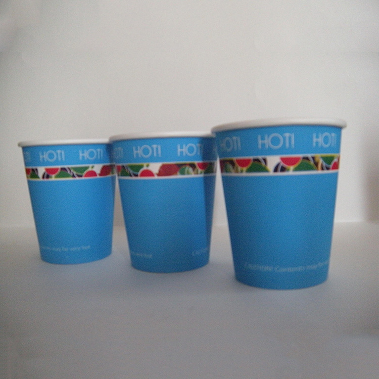 Factory supply wholesale disposable paper cup with lid advertising promotion flexo paper cup creative color paper cup