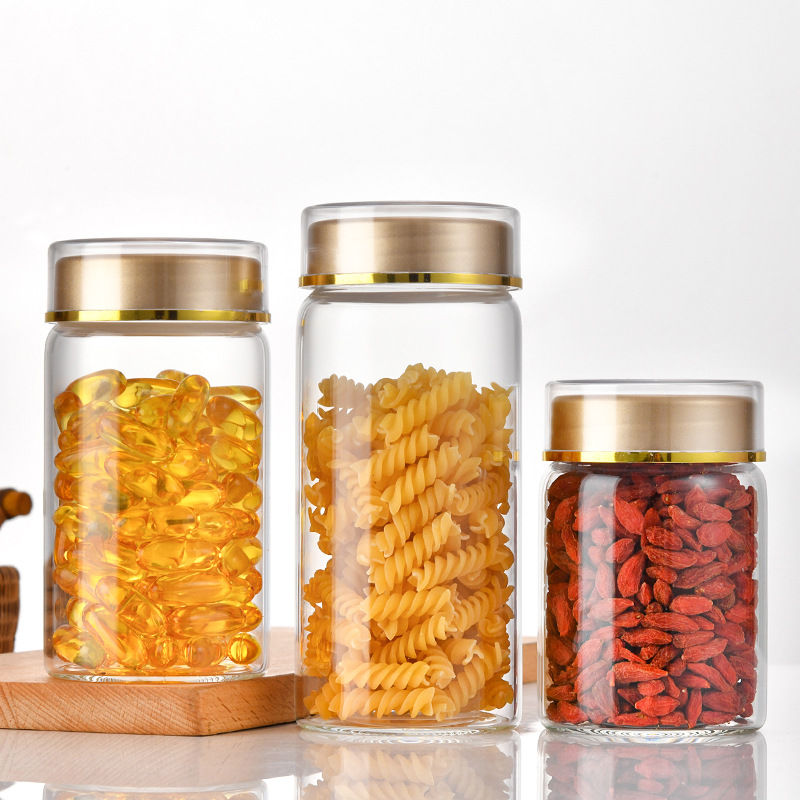 Picture of 65 Screw Tea Glass Jar Storage Jar Candy Bottled Cordyceps Health Care Bottle Aquilariae Aquilariae Incense Packaging Bottle