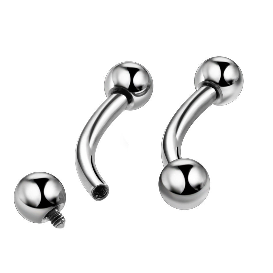 Picture of G23 Titanium Puncture Jewelry Inner Teeth Curved Rod Curved Nail Nail Nail Tail G Nail Lip Nail Accessories Factory in stock 6-16m