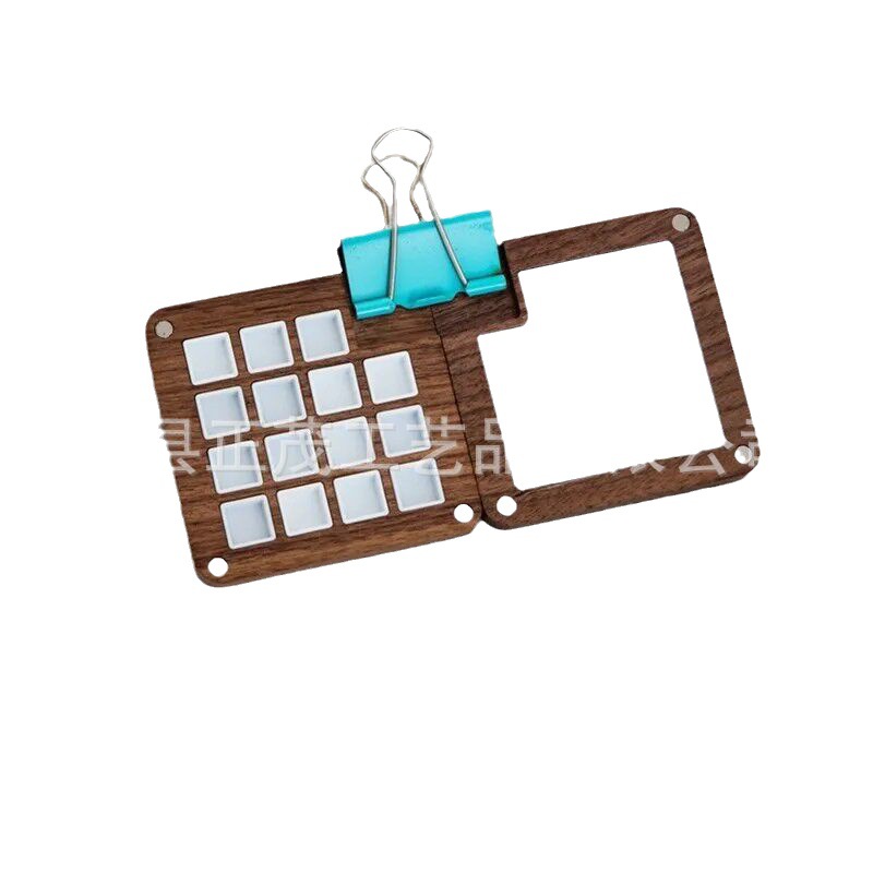 Picture of Children's Handmade ins Wind Magnetic Cover Black Walnut 15G Watercolor Pigment Wooden Box Portable Handicraft Paint Box