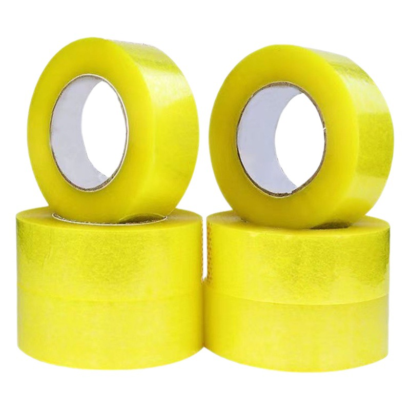 Transparent Tape Wholesale in Bulk, Beige Sealing Tape for Express Packaging, High-Adhesion Tape with Warning