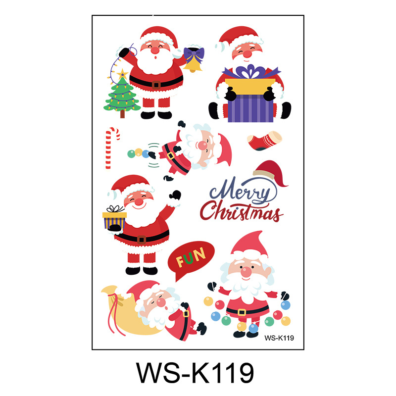 Picture of New Christmas Tattoo Sticker Children Cartoon Holiday Party Atmosphere Eco-friendly Waterproof Face Sticker Elk Tattoo Sticker
