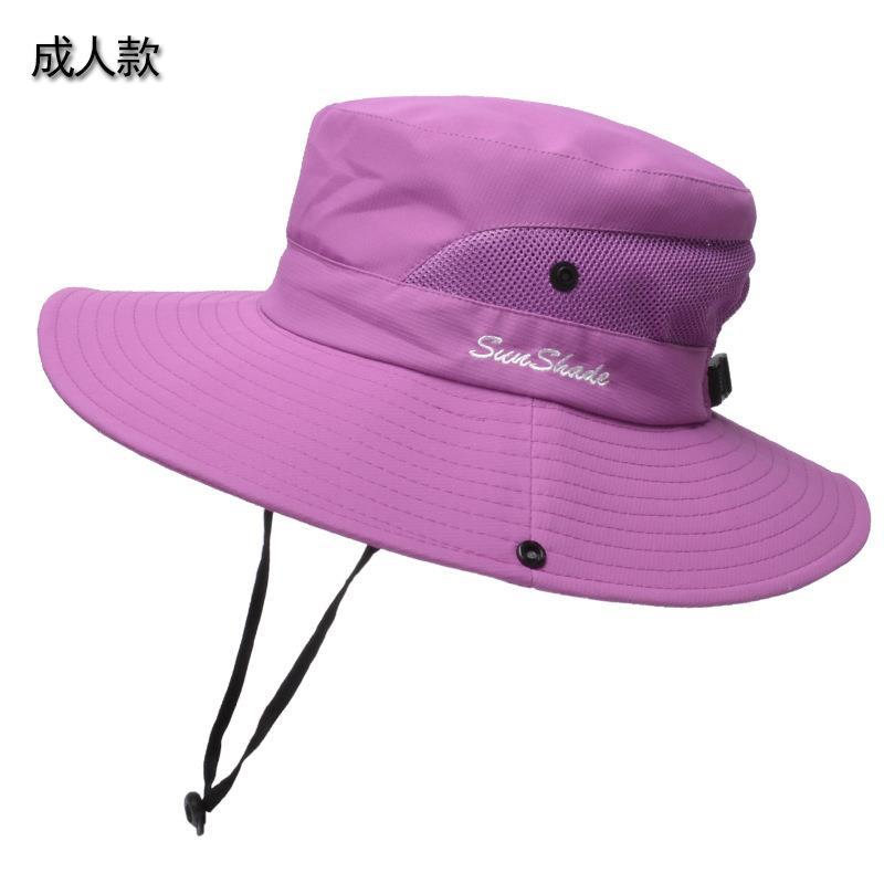 Picture of Cross-Border Summer Women's Outdoor Sun Hat Ponytail Hole Fisherman Hat Sun Protection Sun Hat Breathable Mountaineering Hat Parent-Child Style