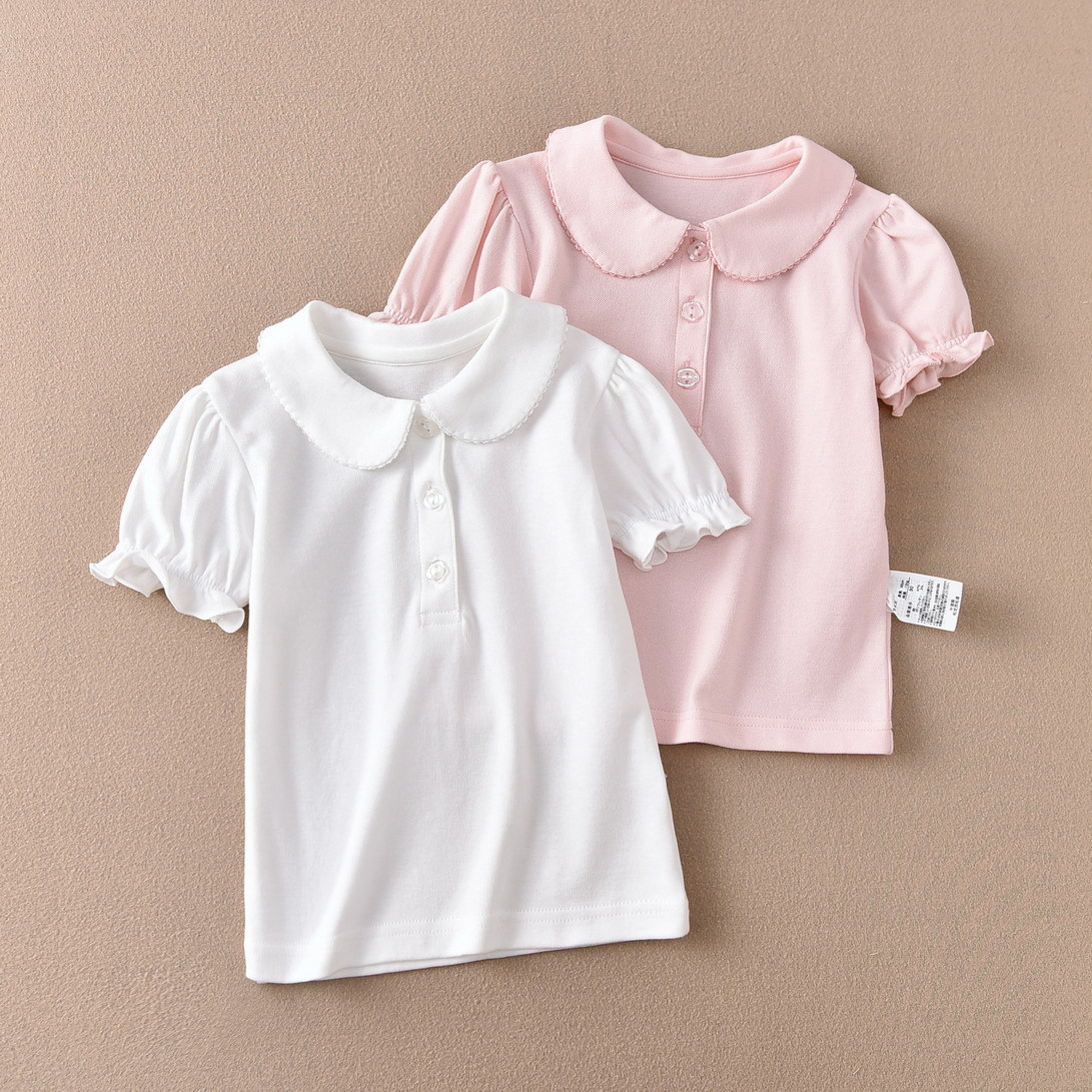 Picture of Distribution School Uniform Performance Uniform All-match Export Japan T-shirt White Student T-shirt Base Shirt Boys and Girls Children Short Sleeve