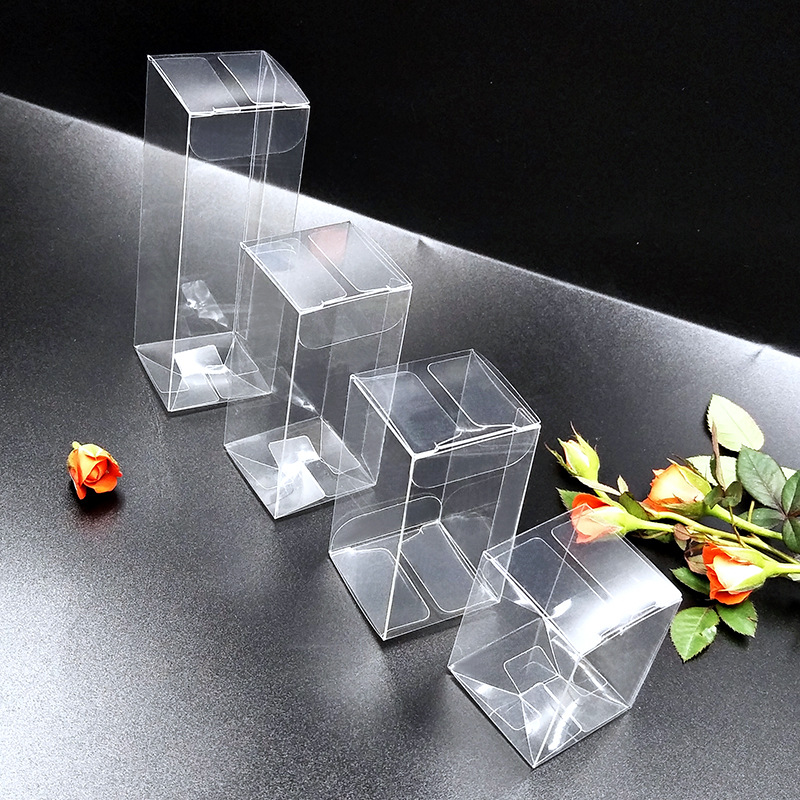 New in Stock Square Pet Plastic Pvc Transparent Blister Packaging Box High Transparency Lipstick Essential Oil Flower Folding Box Wholesale