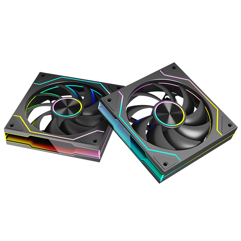 Picture of Computer Prism 9Th Generation Pro Cooling Fan Desktop Temperature Control Cd Pattern Divine Light Synchronization Silent Argb Chassis Fan