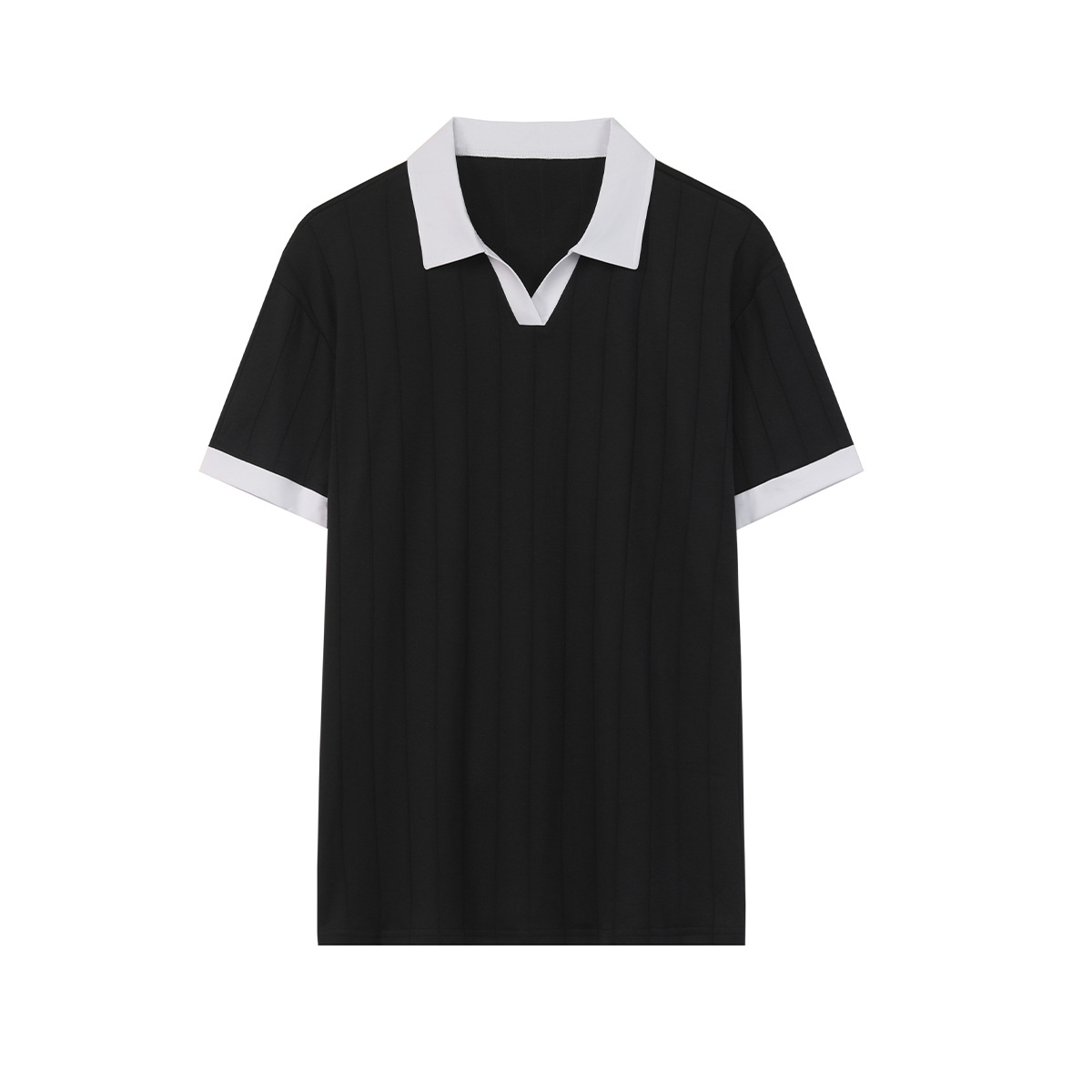 Picture of Amazon Summer Cross-Border Men's New Pure Color Lapel Casual Sports Short-Sleeved T-Shirt Men's Hip-Hop Polo Shirt