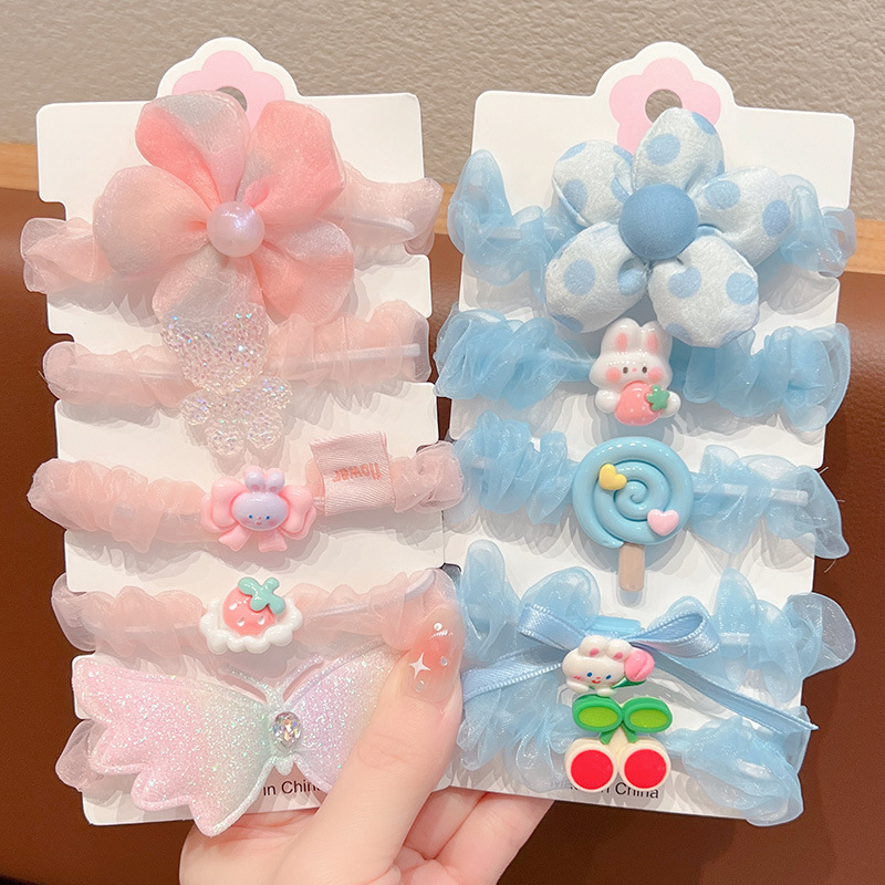 Picture of Summer children's ball head rubber band hair rope new little girl tie head high elastic hair band hair accessories do not hurt hair headdress