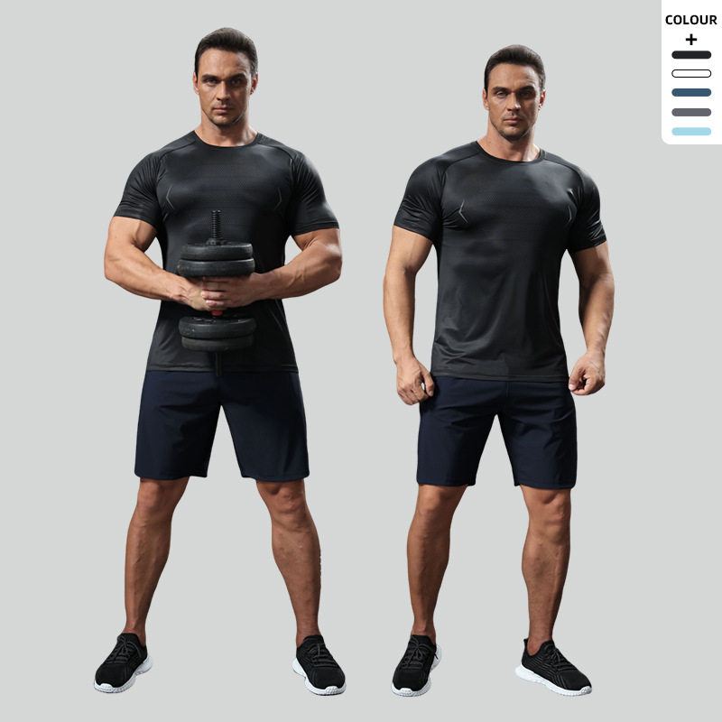 Picture of LULU quick-drying sports T-shirt men's summer casual Ice Silk breathable top thin outdoor running fitness training clothes