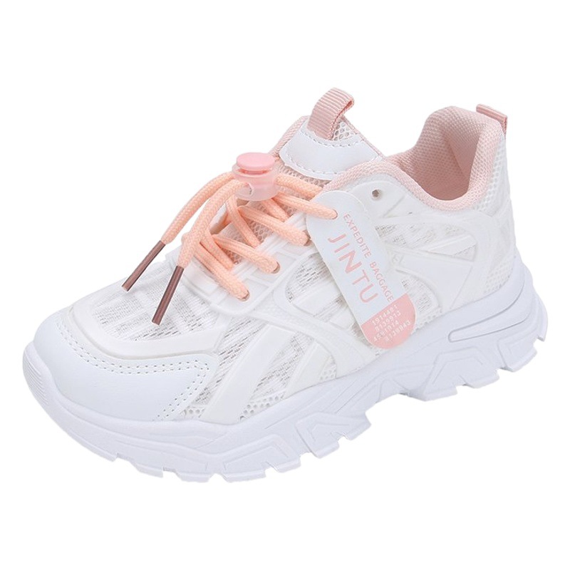 K-Style of Boys and Girls Sports Shoes New 2025 Spring and Summer Comfortable and Breathable Running Shoes White Shoes Student Children's Shoes