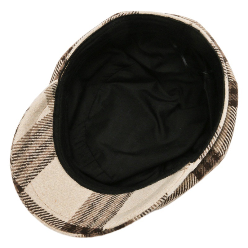 Solid Color Korean Style Imitation Rabbit Fur Octagonal Cap Women's Autumn and Winter New Style Duck Tongue Beret Trendy British Female Young Paintess Cap