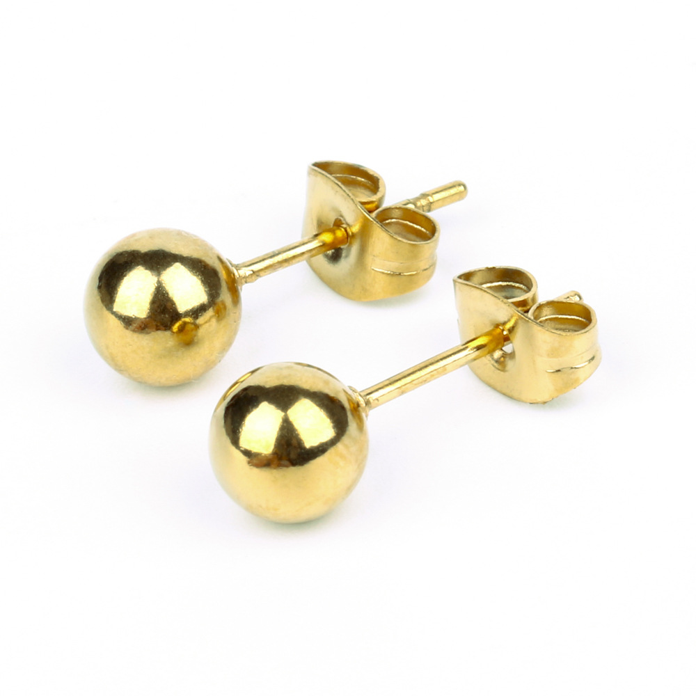 Picture of Factory direct stainless steel titanium steel ball steel ball fine needle earrings steel ball Beanbean earrings earrings round ball earrings