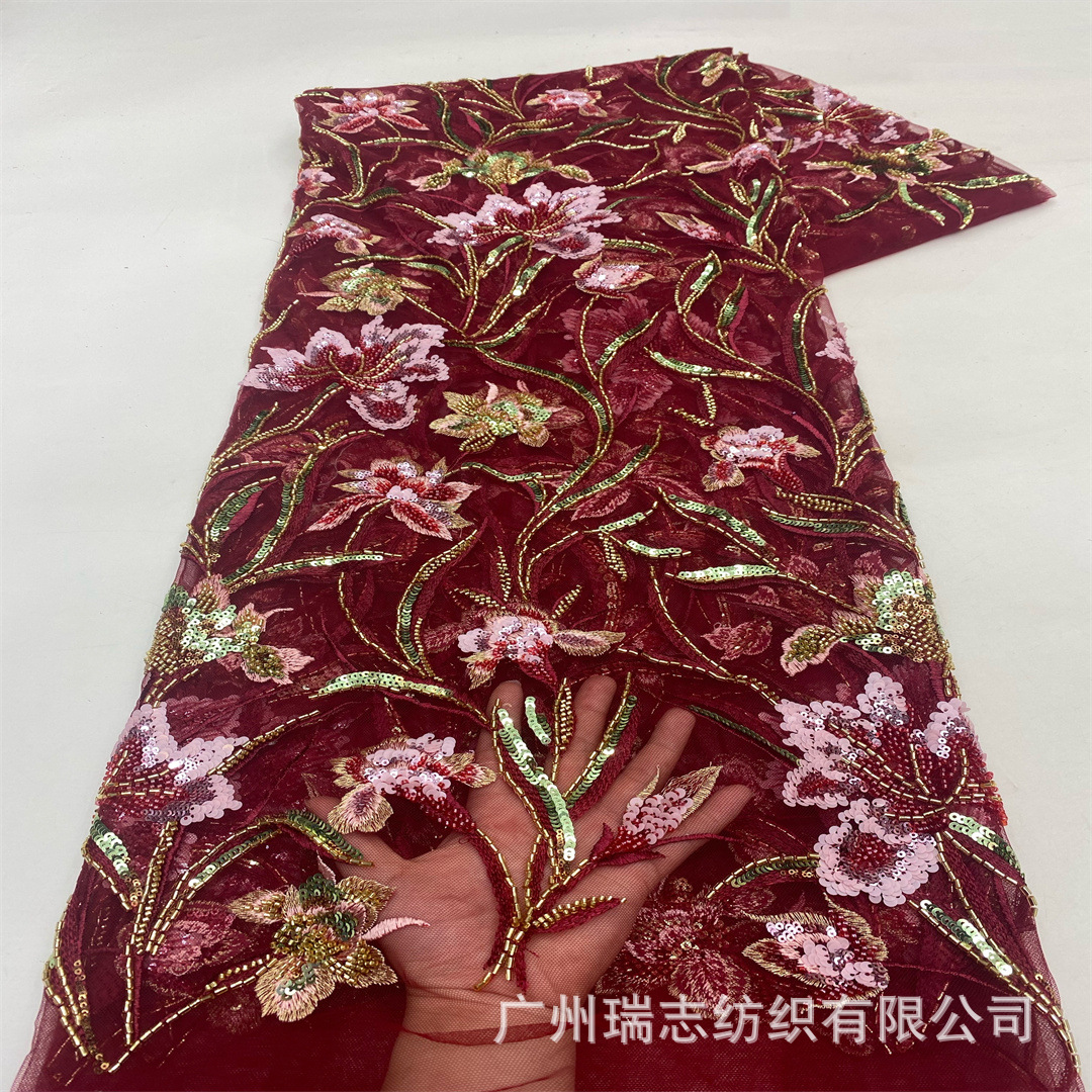 Picture of Fashion Dress Export European and American Lace Sequin Embroider Lace Fabric Embroider Lace Fabrics