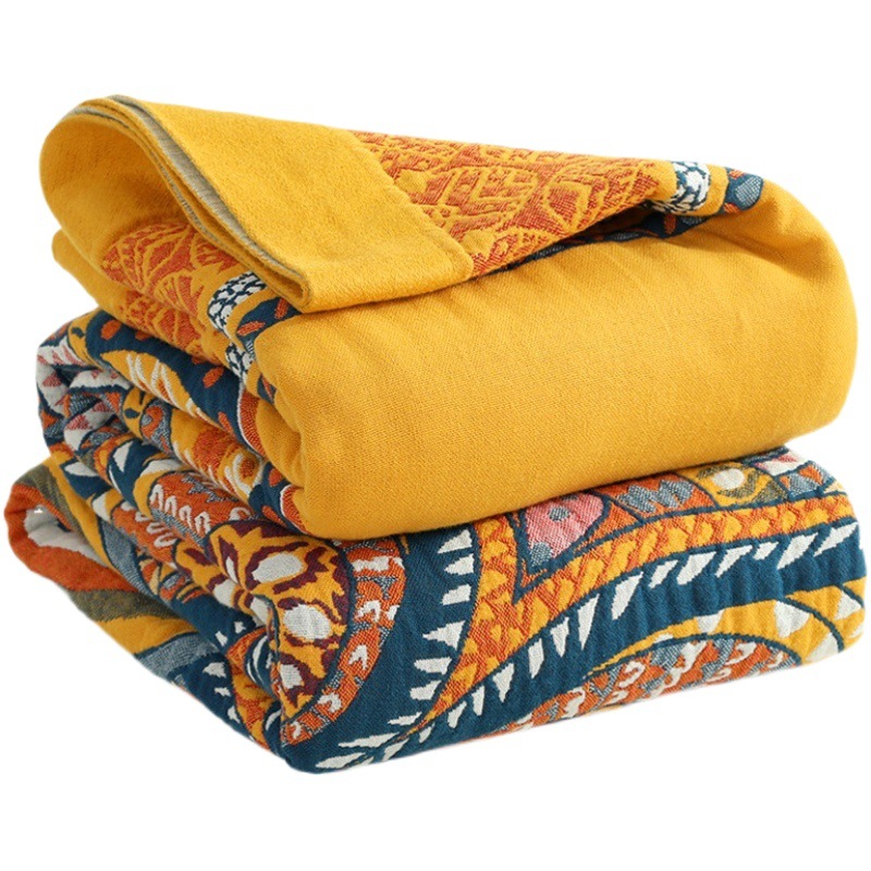 Xinjiang Cotton Six-layer Gauze European-style Pure Cotton Towel Quilt Single Summer Cotton Bed Sheet Cover Blanket Double Nap Blanket