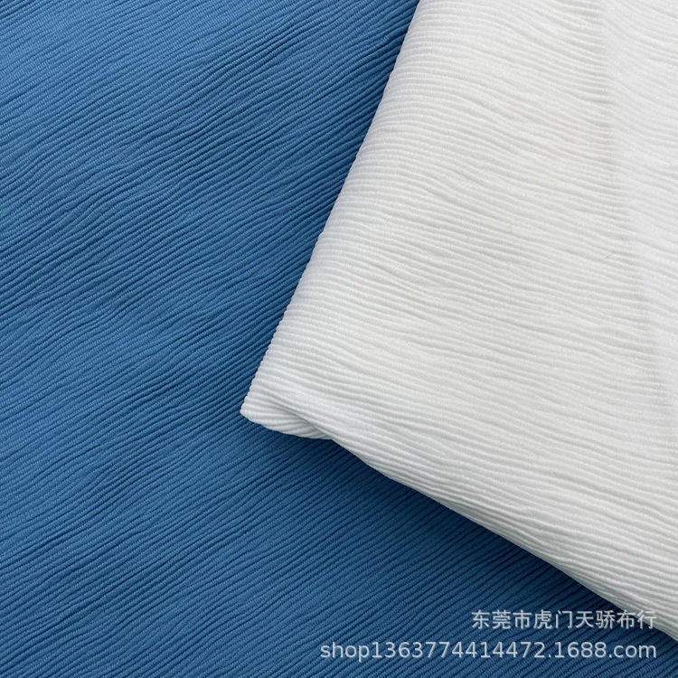 Spot supply knitted wrinkled jacquard 220g horizontal strip bubble cloth casual clothing wrinkled jacquard cloth