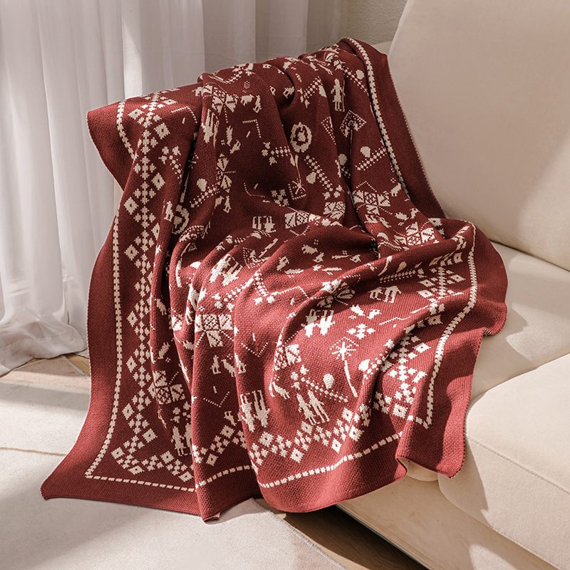 Sofa Blanket Christmas Blanket Office Nap Blanket Shawl Air Conditioning Blanket Homestay Decorative Bed with Bed End Towel