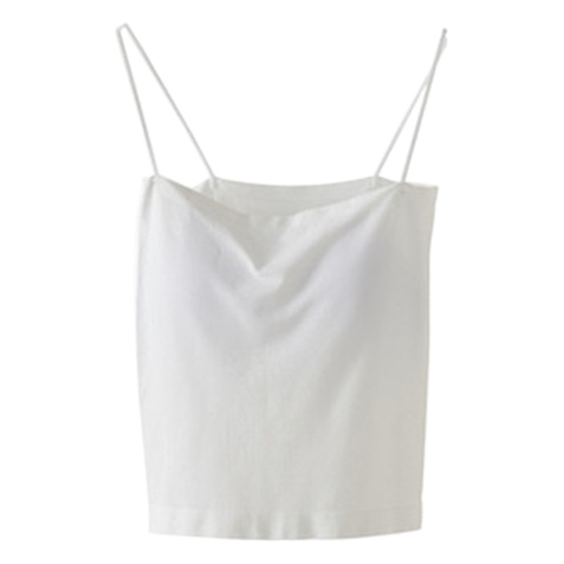Ice Silk Pure Color Camisole Women's All-In-One Chest Pad Outer Wear Beautiful Back Top No Steel Ring Bottoming Tube Top Intimates