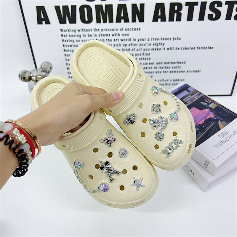 Cross-border e-commerce hole shoes diy accessories shoe flower buckle detachable chain high-end decoration accessories wholesale