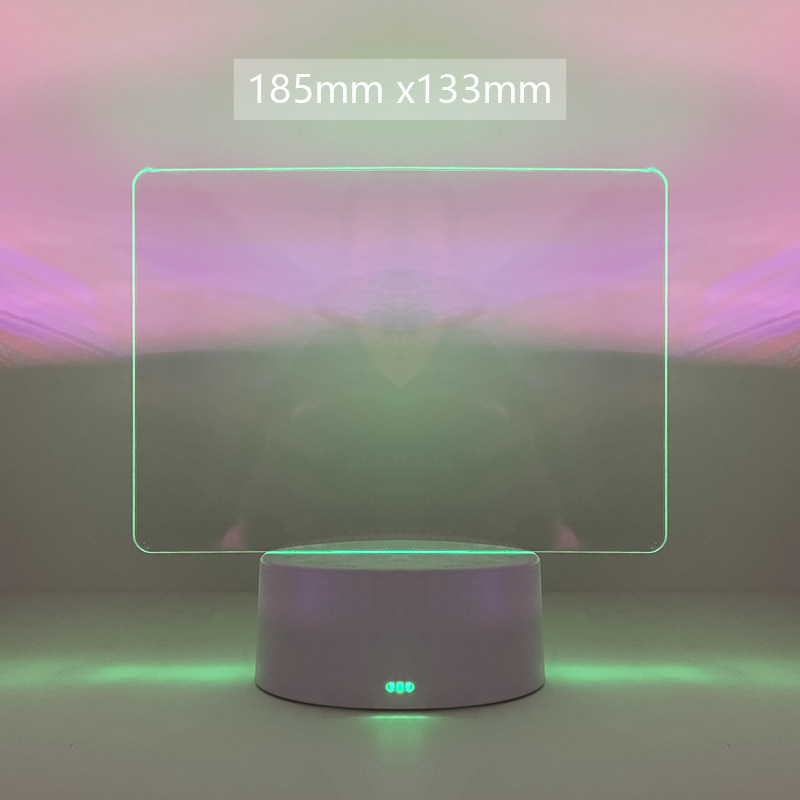 Picture of Ins Transparent Luminous Acrylic Noteboard Erasable Message Whiteboard Home Memo Tips Desktop Writing Pad