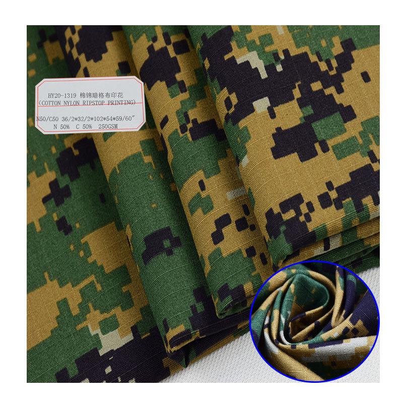 Hot Selling Cotton Brocade Blended Dark Gingham Digital Printing Tear-proof Outdoor Casual Wear Clothing Supplies Fabric