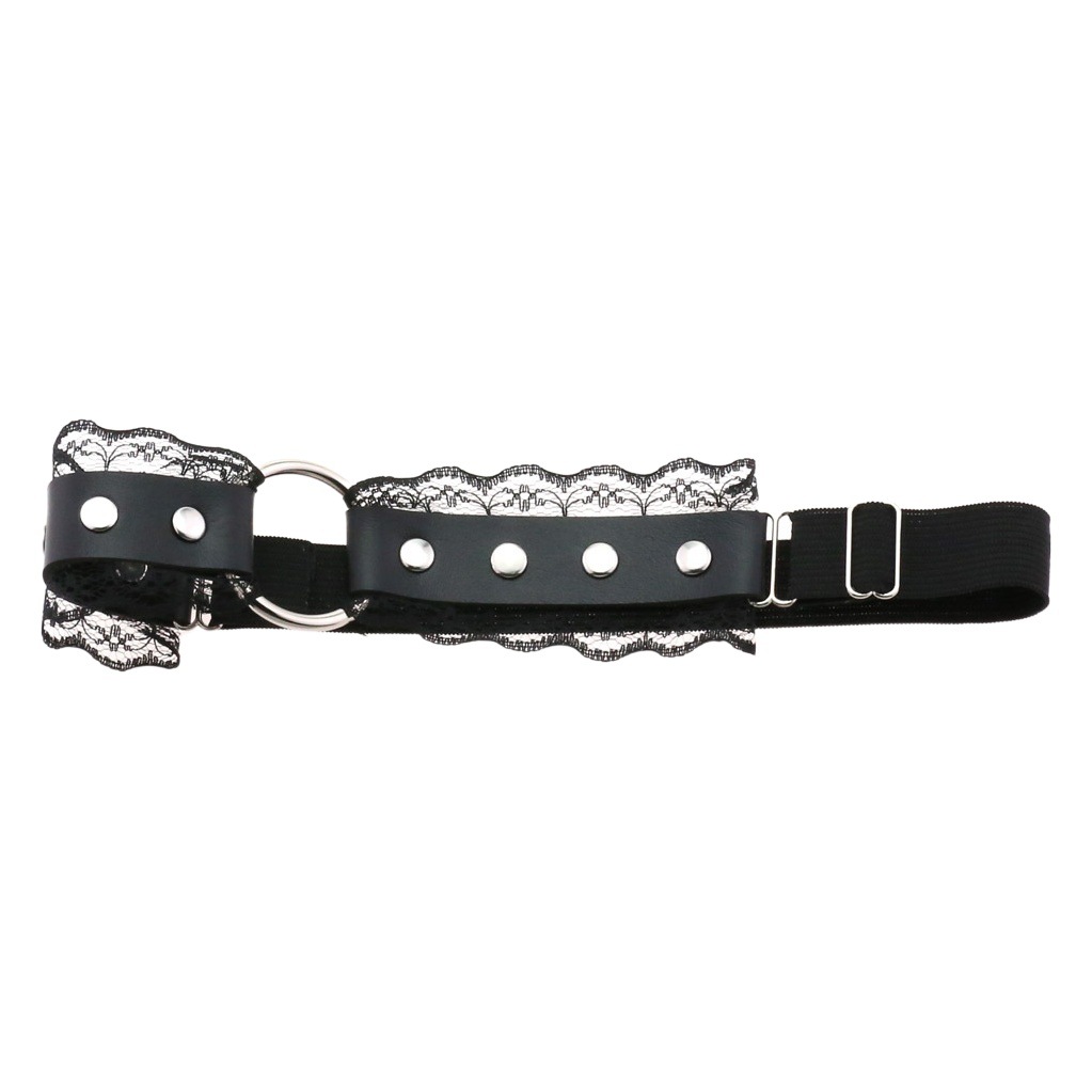 European and American Simple Elegant Sexy Beautiful Punk Style Lace Leather Thigh Ring O-ring Elastic Soft Girl Garter Belt