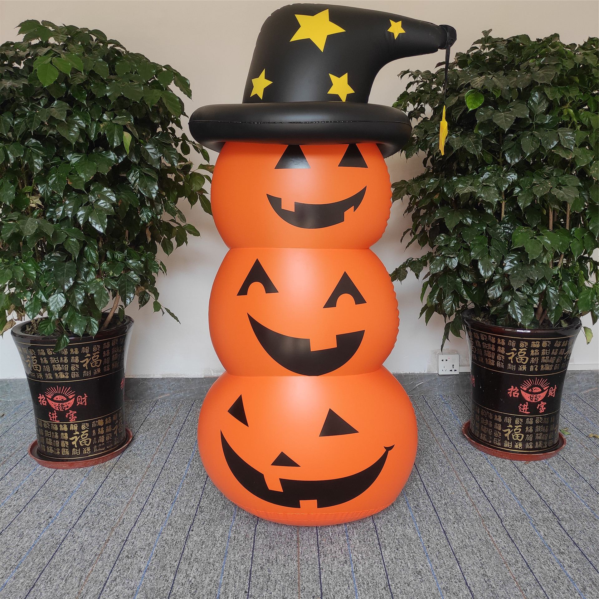 Picture of Cross-border hot selling Halloween pumpkin tumbler inflatable vertical pumpkin party white ghost ghost props ornaments