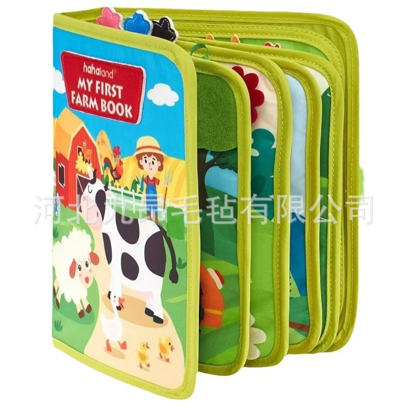 New Children's Felt Book Interactive Game Educational Toy Tear Not Bad Farm Animal Pop-up Book
