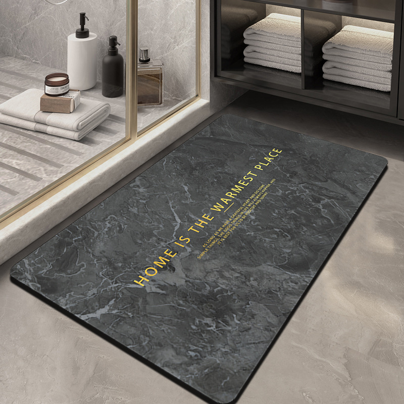 Picture of Diatom mud bathroom absorbent quick-drying marbling floor mat household bathroom wash basin non-slip floor mat