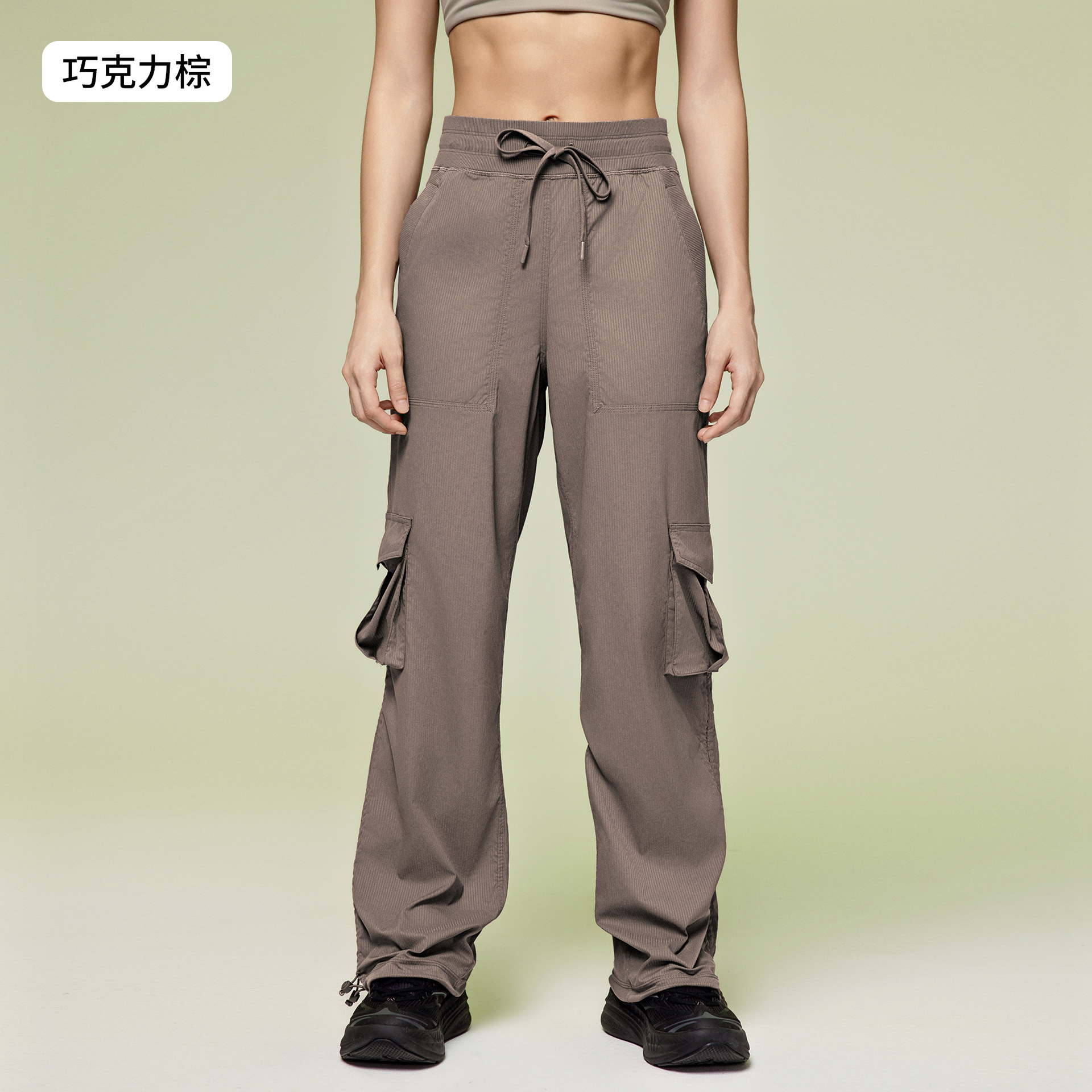 Picture of Casual Sports Pants Women's Loose Slimming Drawstring Two-Wear Quick-Drying Overalls Outdoor Running Fitness Pants D25001