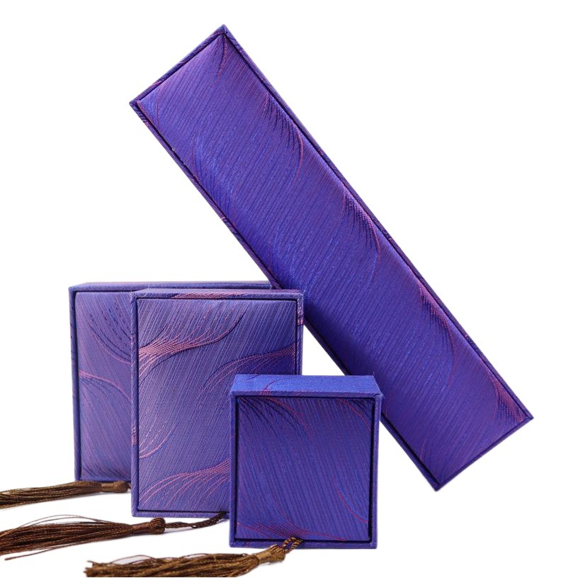 Vintage Tassel Feather Pattern Satin Cloth Jade Jewelry Box Ring Box Pendant Box Bracelet Box Necklace Jewelry Box