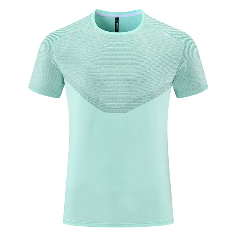 Summer Sports Hiking Sweat-absorbing Crewneck Training Clothes Short-sleeved Men's T-shirt Fitness Basketball Printed Running Clothes