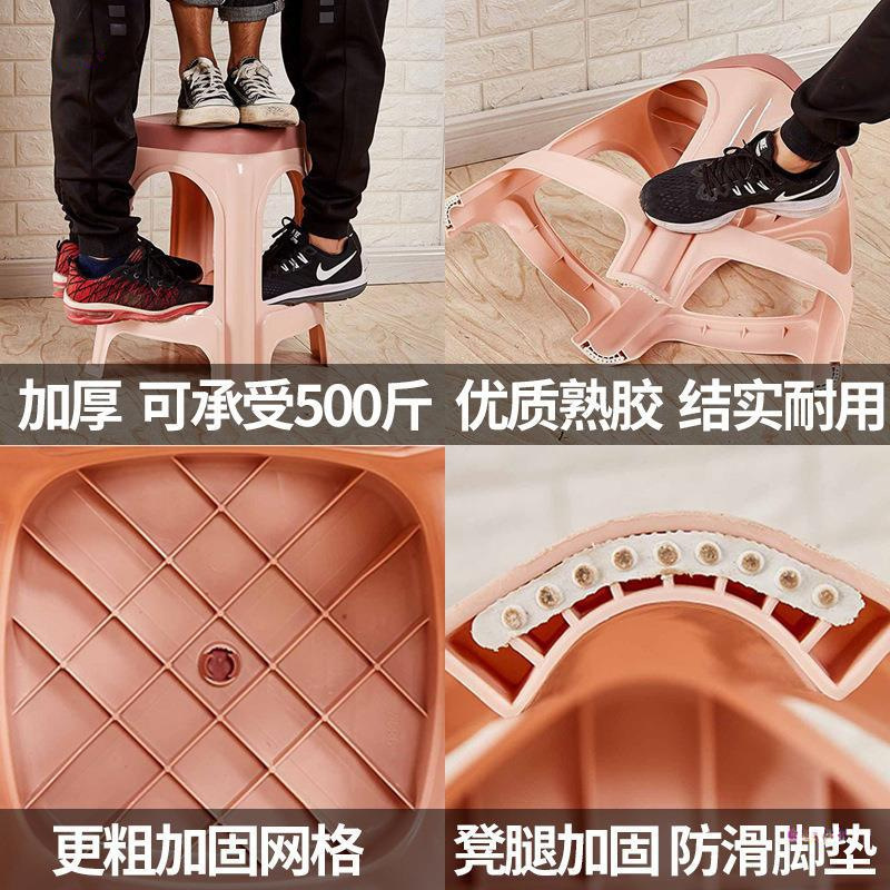 Picture of Plastic stool home thickened living room dining table Deng Zishuo material square bench chair simple cooked rubber small stool high stool