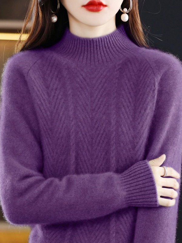 Picture of Autumn and winter clothing 2024 new popular this year's popular beautiful half turtleneck thick Women's sweater Western style bottoming shirt