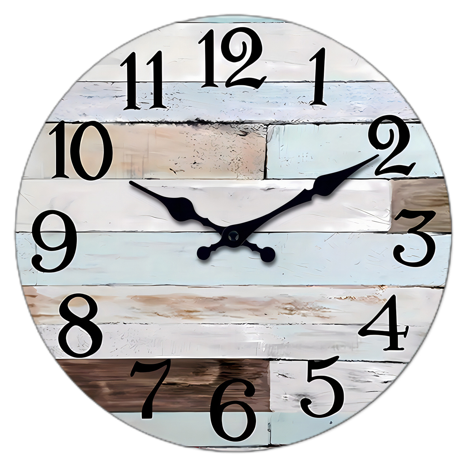 Clearance cross-border retro wood MDF wooden clock mute clock living room bedroom wall clock decoration wall clock wholesale