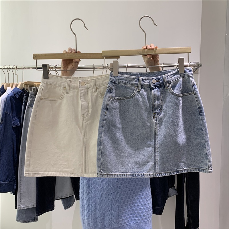 Denim Skirt Women's High Waist Small All-Match A- Line Skirt 2021 Summer New Style Outer Wear Slimming Hip Skirt ins Trendy