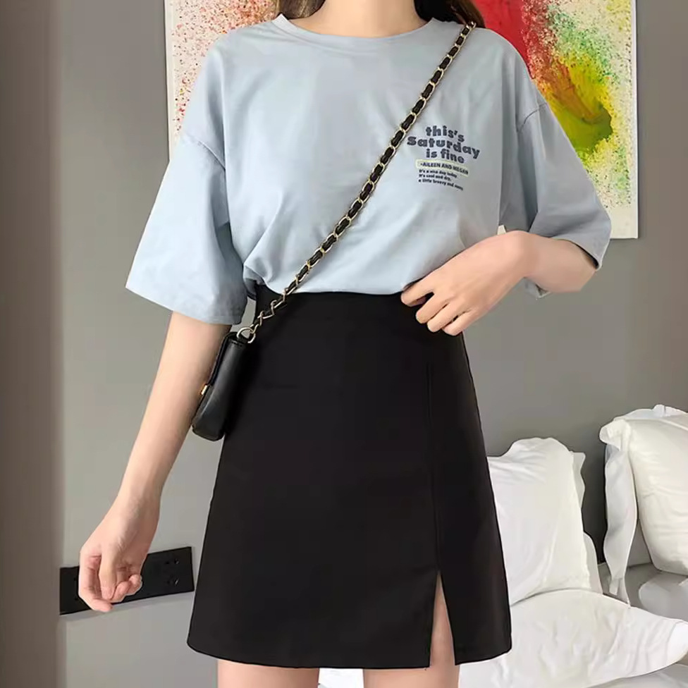 Picture of Large Size Women's Clothing Chubby Girl Fit Thick Thigh Skirt Summer New Style Chubby Girl Skirt Slim A- line Short Skirt